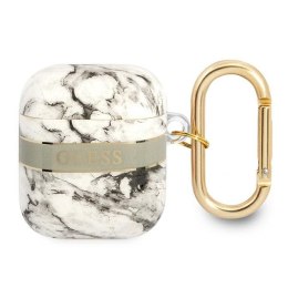 Guess AirPods cover szary Marble Strap Collection