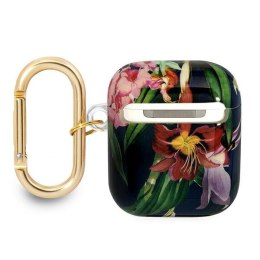 Guess AirPods cover niebieski Flower Strap Collection
