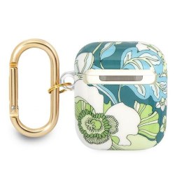 Guess AirPods cover zielony Flower Strap Collection