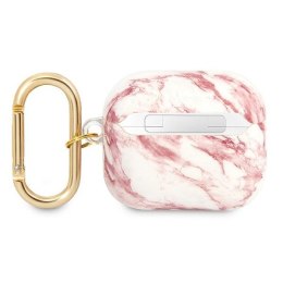 Guess AirPods 3 cover różowy Marble Strap Collection