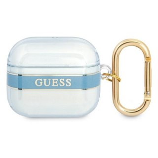 Guess Etui do AirPods 3 Niebieskie Strap Collection
