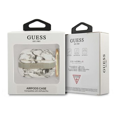 Guess AirPods Pro cover szary Marble Strap Collection