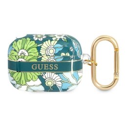 Guess AirPods Pro cover zielony Flower Strap Collection