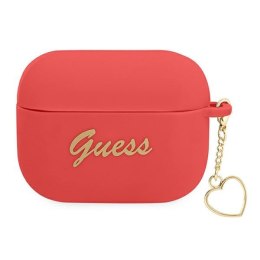 Guess AirPods Pro cover czerwony Silicone Charm Heart Collection