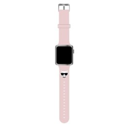 Karl Lagerfeld Pasek Apple Watch 42/44/45mm różowy strap Silicone Choupette Heads