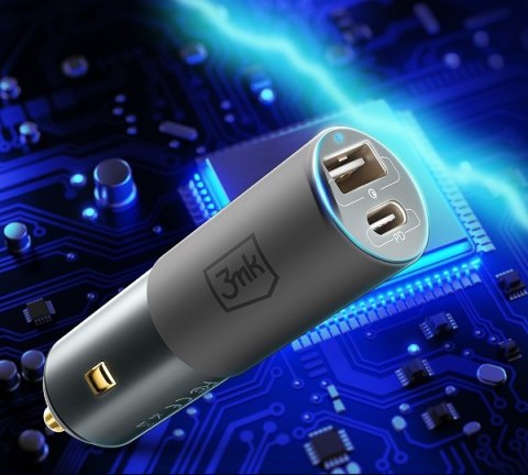 3MK HyperCar Charger 100W Power Delivery ładowarka samochodowa 1x USB-A + 1x USB-C