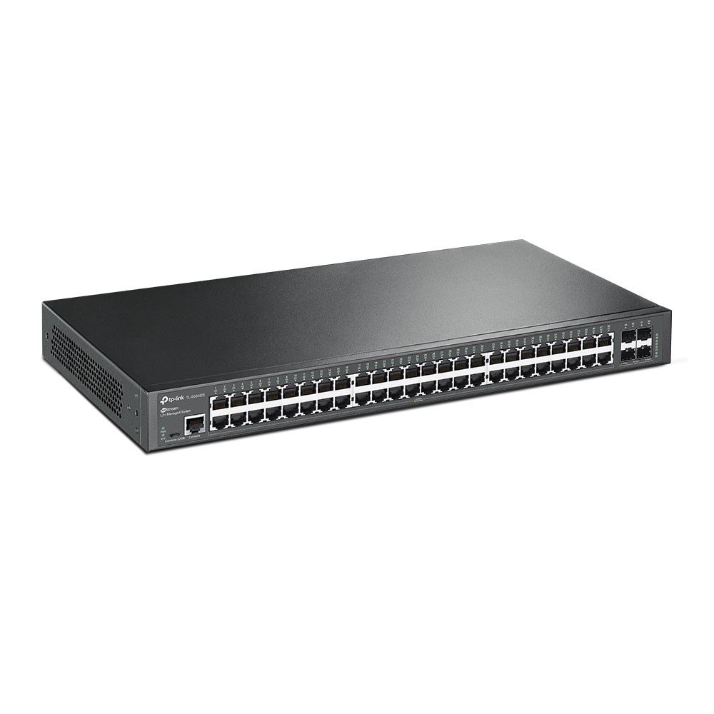 TP-LINK Przełącznik zarządzalny L2+ JetStream, 48 portów gigabitowych, 4 sloty SFP+ 10GE SG3452X