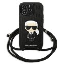 Karl Lagerfeld KLHCP13LCMNIPK iPhone 13 Pro / 13 6,1" hardcase czarny/black Leather Monogram Patch and Cord Iconik