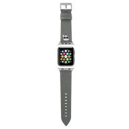 Karl Lagerfeld Pasek Apple Watch 42/44/45mm srebrny strap Saffiano Karl Heads