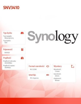Synology Dysk SSD SATA 800GB M2 2280 SNV3410-800G