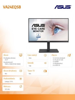 Asus Monitor 23,8 cali VA24EQSB IPS HDMI DP VGA USB PIVOT
