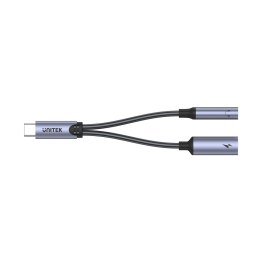 Unitek Adapter USB-C na minijack 3,5mm i USB-C 60W