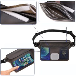 TECH-PROTECT UNIVERSAL WATERPROOF POUCH GREY/CLEAR