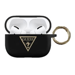 Guess AirPods Pro Cover Czarny Silicone Triangle Logo
