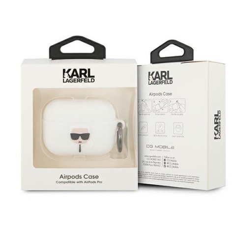 Karl Lagerfeld | Etui do AirPods Pro Cover Biały Silicone Ikonik