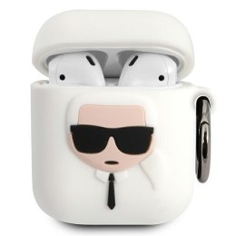 Karl Lagerfeld AirPods cover biały Silicone Ikonik