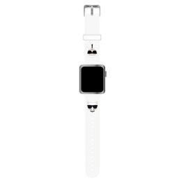 Karl Lagerfeld Pasek Apple Watch 38/40/41mm biały strap Silicone Karl & Choupette Heads