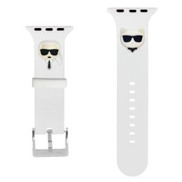Karl Lagerfeld Pasek Apple Watch 38/40/41mm biały strap Silicone Karl & Choupette Heads