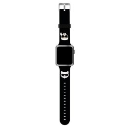 Karl Lagerfeld Pasek Apple Watch 42/44/45/49 mm czarny strap Silicone Karl & Choupette Heads
