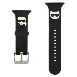 Karl Lagerfeld Pasek Apple Watch 42/44/45/49 mm czarny strap Silicone Karl & Choupette Heads