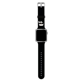 Karl Lagerfeld Pasek Apple Watch 42/44/45mm czarny strap Silicone Karl Heads