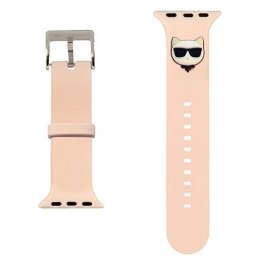 Karl Lagerfeld Pasek Apple Watch 42/44/45/49 mm różowy strap Silicone Choupette Heads