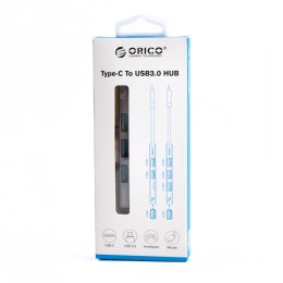 Orico Hub USB-C 3xport USB-A, czytnik microSD, alu