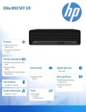 HP Inc. Komputer Elite 800 SFF G9 i7-12700 256GB/8GB/DVD/W11P 5V8T8EA