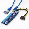 Qoltec Riser PCI-E 1x - 16x | USB 3.0 | ver. 007C | SATA / PCI-E 6pin