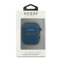 Guess GUACCSILGLBL AirPods cover niebieski/blue Silicone Glitter