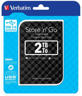 Dysk zewnętrzny Verbatim 2TB Store 'n' Go 2.5" 5400 USB 3.1 czarny