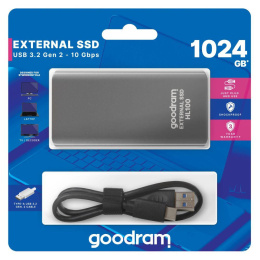 Dysk SSD zewnętrzny GOODRAM HL100 1TB USB-C (450/420) czarny