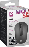 Mysz bezprzewodowa Defender HIT MM-495 optyczna 1600dpi 3P czarna