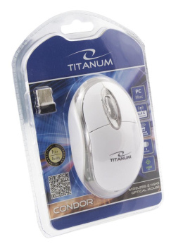 Mysz bezprzewodowa Titanum 3D Condor optyczna 2.4 GHz biała