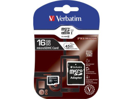 Karta pamięci MicroSDHC Verbatim 16GB Class 10 + adapter