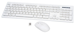 Zestaw bezprzewodowy klawiatura + mysz Rebeltec WHITERUN biały kolor