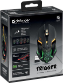 Mysz bezprzewodowa Defender TRIGGER GM-934 optyczna 3200dpi czarna LED AKUMULATOR 6 przycisków Gaming