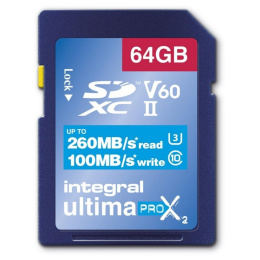 Karta pamięci SDXC INTEGRAL Ultima Pro X2 260/100MB UHS II V60 64GB
