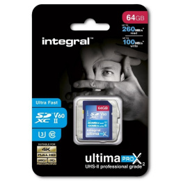 Karta pamięci SDXC INTEGRAL Ultima Pro X2 260/100MB UHS II V60 64GB