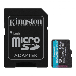 Karta pamięci Kingston microSD Canvas Go! Plus 64GB Class 10,UHS-I + adapter