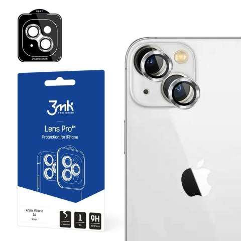 3MK Lens Protection Pro iPhone 14 6,1" srebrny/silver Ochrona na obiektyw aparatu z ramką montażową 1szt.