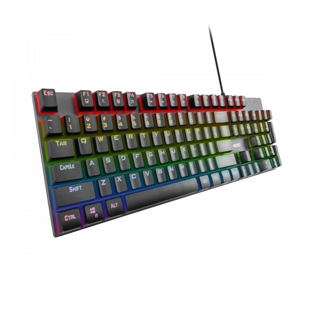 NOXO Retaliation gaming mechaniczna klawiatura dla graczy, BLUE switch niebieskie przełączniki (RAINBOW LED)