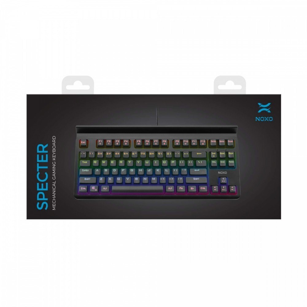 NOXO Specter gaming TKL mechaniczna klawiatura dla graczy BLUE switch (niebieskie przełączniki, RAINBOW LED)