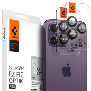 2x Osłona aparatu Spigen Glas.tR EZ Fit Optik Pro do iPhone 14 Pro / Pro Max / 15 Pro / Pro Max Black