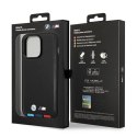 Etui BMW BMHMP14X22PTDK iPhone 14 Pro Max 6,7" czarny/black Leather Stamp Tricolor Magsafe