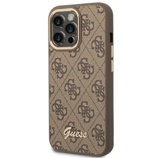 Guess GUHCP14LHG4SHW iPhone 14 Pro 6,1" brązowy/brown hard case 4G Vintage Gold Logo