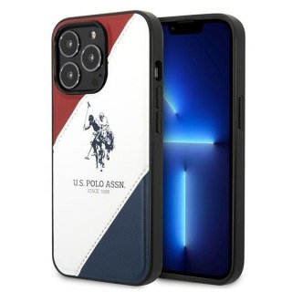 US Polo USHCP14LPSO3 iPhone 14 Pro 6,1" biały/white Tricolor Embossed