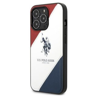 US Polo USHCP14LPSO3 iPhone 14 Pro 6,1" biały/white Tricolor Embossed