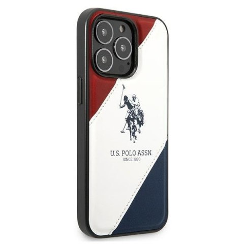 US Polo USHCP14LPSO3 iPhone 14 Pro 6,1" biały/white Tricolor Embossed