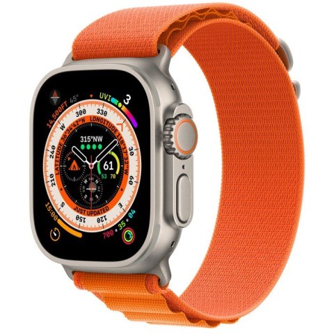 Apple Watch Ultra GPS + Cellular, 49 mm Koperta tytanowa z opaską Alpine w kolorze pomarańczowym - M